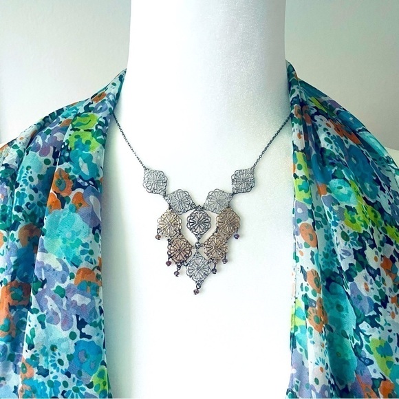 Express 3 tones Gold Rose Silver - Necklace VINTAGE - Picture 1 of 8